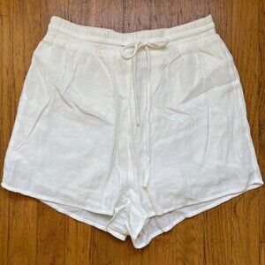 NWOT Princess Polly White High Rise Drawstring Waist Soft Shorts | US Size 4